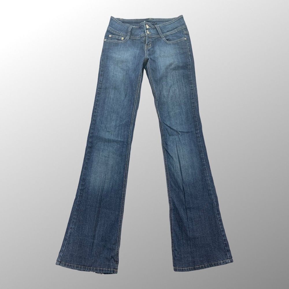Revolt Jeans Womens‎ 9 (29x31) Bootcut Flare Embroidered Medium Wash Y2K - Picture 2 of 11